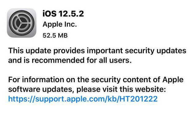 南漳苹果手机维修分享iOS12.5.2发布，建议所有老苹果用户安装 
